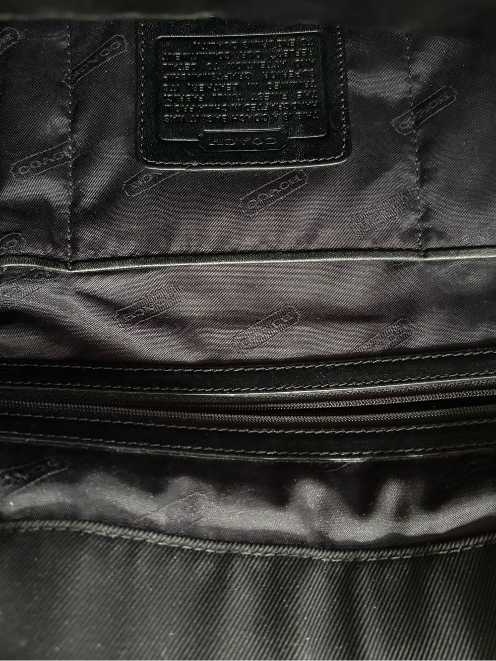 Coach Classic Women’s Laptop/Black Canvas Tote with Smooth Leather Handles. - Picture 5 of 7